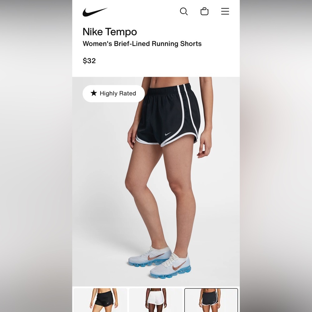 Nike Tempo brief lined running shorts